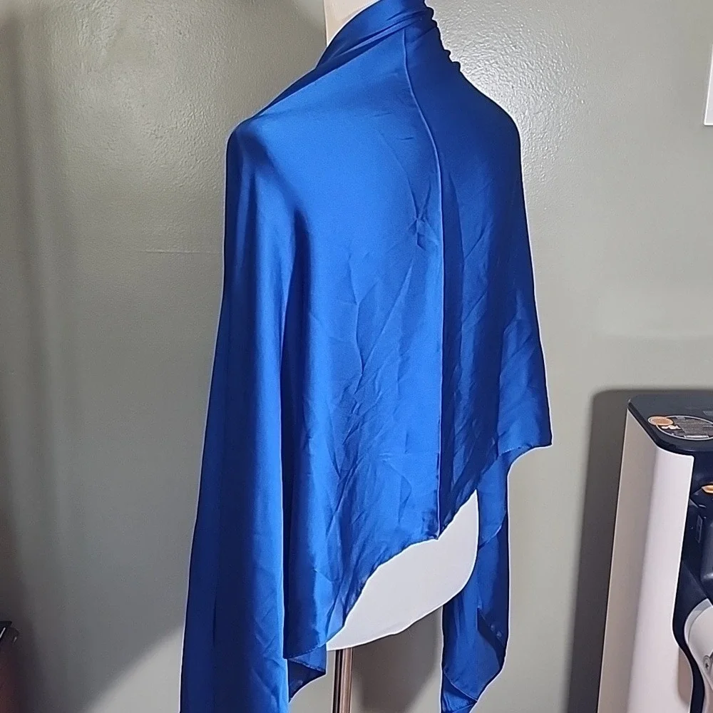 Beautiful Blue Scarf‎ Satin Feel